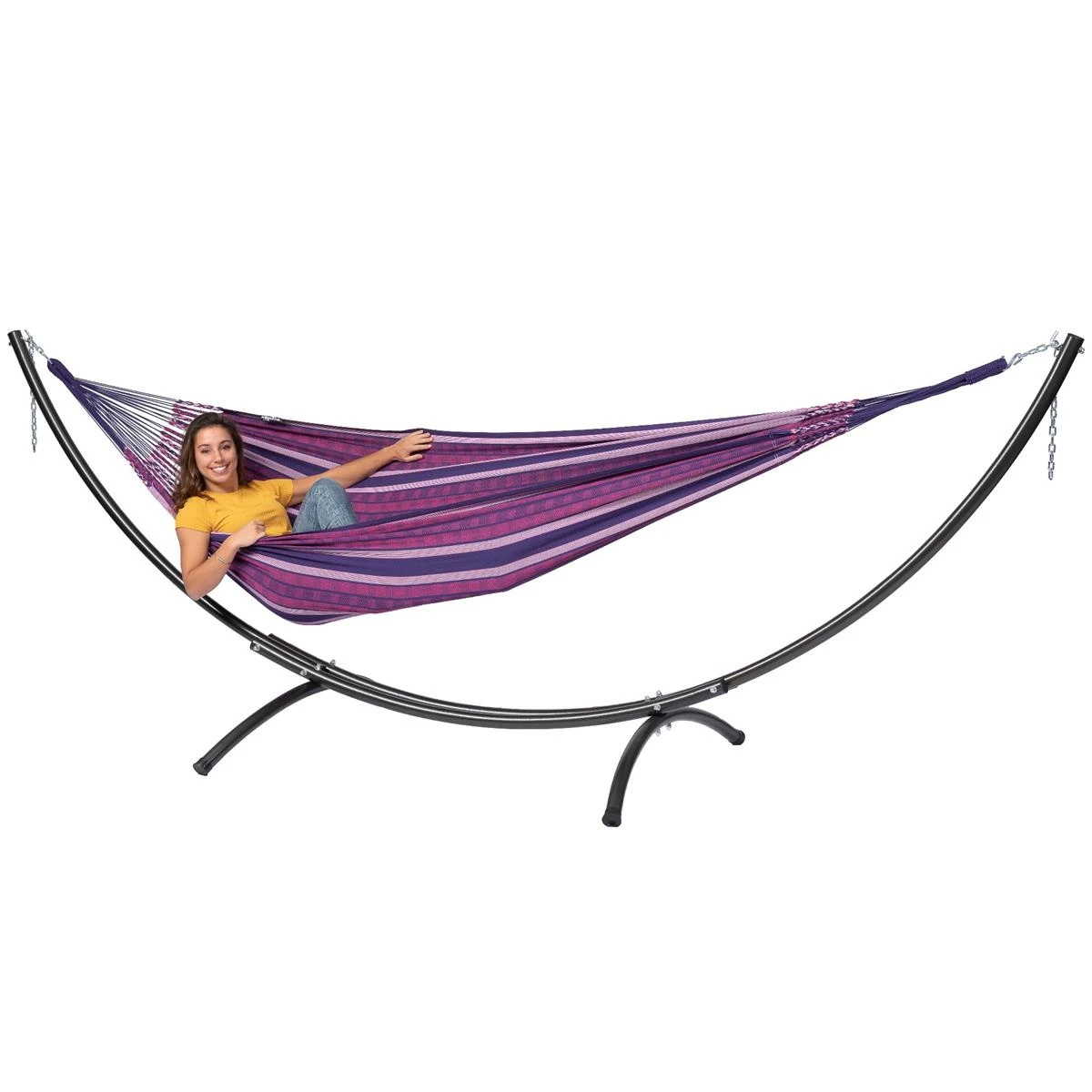 Tropilex® Hangmat Met Standaard Tweepersoons Arc & Chill Love Paars 4 Tropilex® Hangmat Met Standaard Tweepersoons Arc & Chill Love Paars - Afbeelding 2