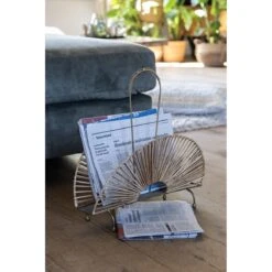 Clayre & Eef Tijdschriftenhouder 40x23x41 Cm Bruin Ijzer Lectuurbak -Meubels Voor Thuis 9980903