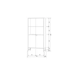 BePureHome Fossil Vitrinekast - Metaal - Champagne - 180x95x38 -Meubels Voor Thuis 9982399