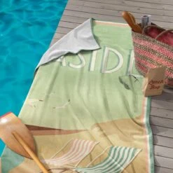 Seahorse Blackpool Strandlaken - Katoen - Groen - 90x170 Cm -Meubels Voor Thuis 9992030